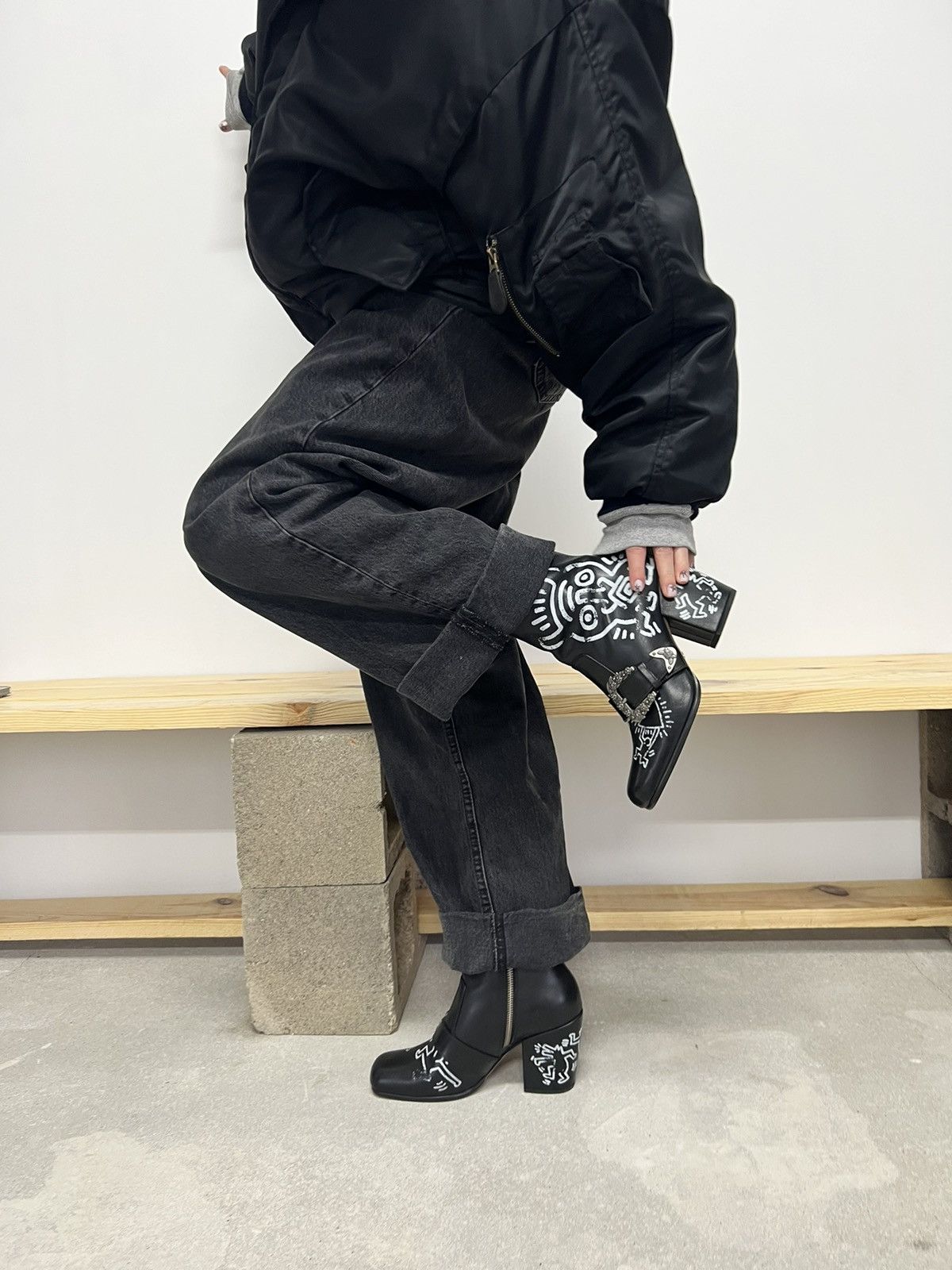 Coach × Keith Haring Coach X Keith Haring Western Moto Booties Size US 9.5 / IT 39.5 - 5 Thumbnail