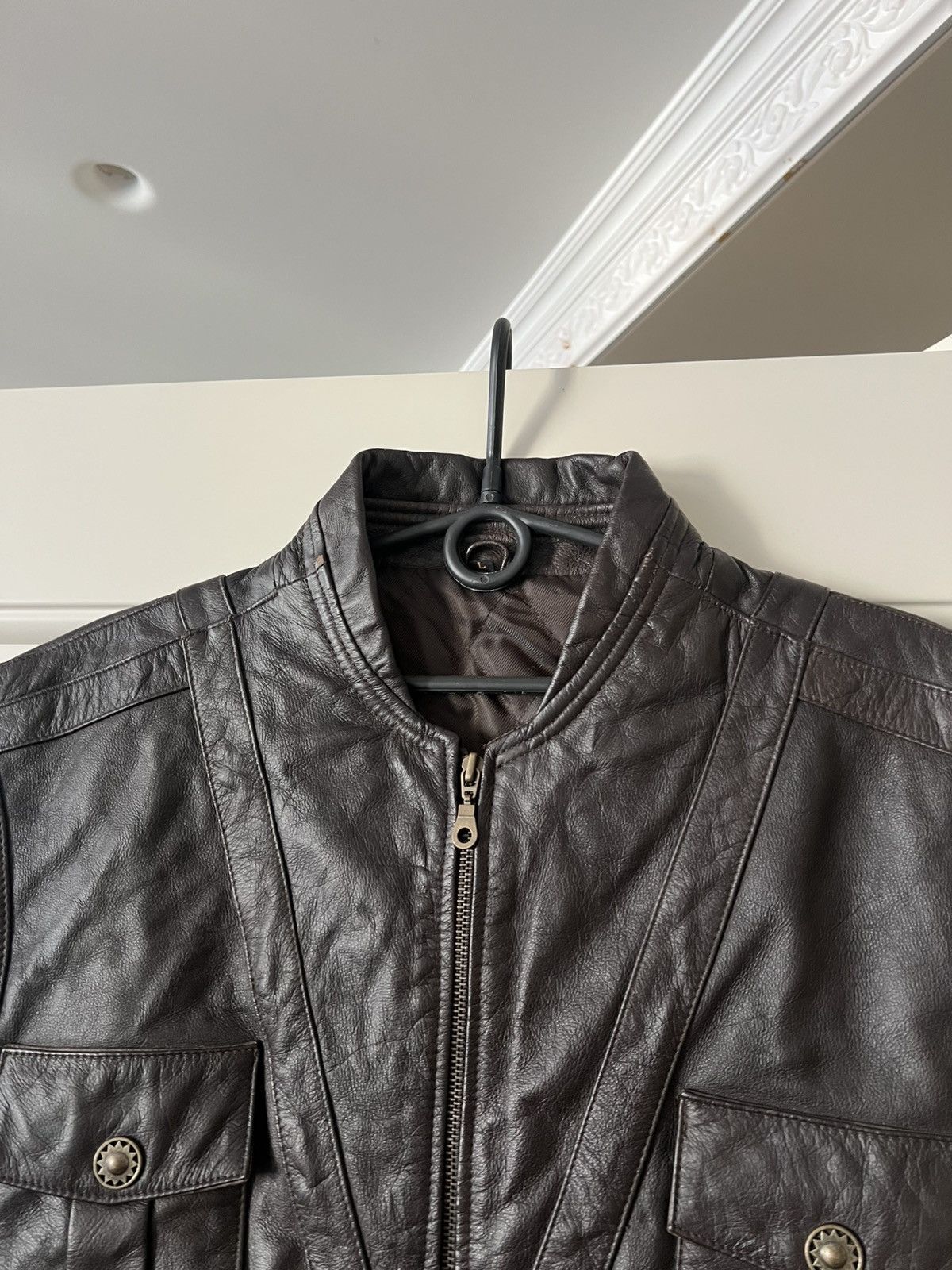 Genuine Leather Vintage Yorn Leather Vest Men’s Brown Genuine Leather Moto Size US L / EU 52-54 / 3 - 7 Thumbnail