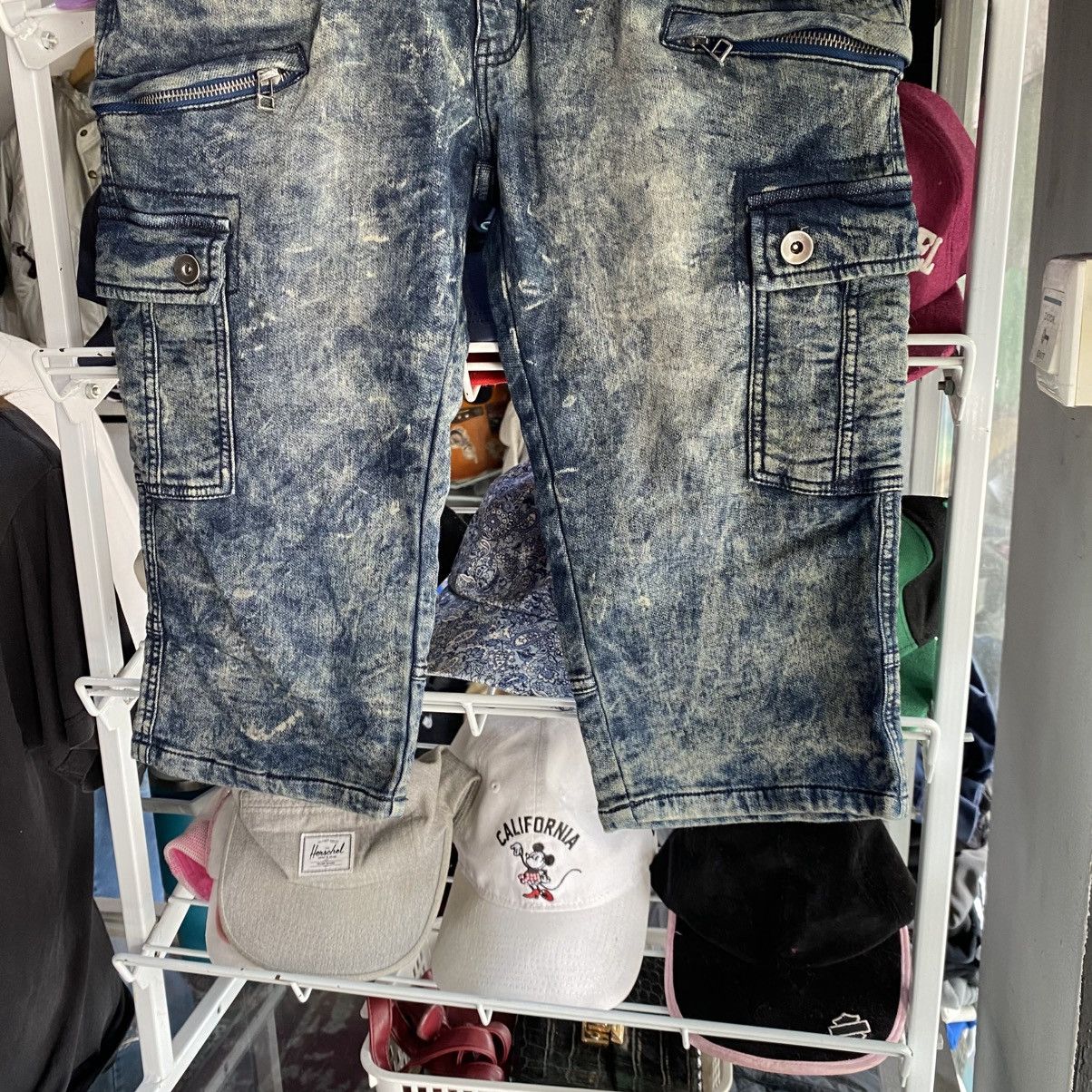In The Attic × Japanese Brand × Seditionaries IN THE ATTIC Cargo Shorts Pants MultiPocket Denim Acid Wash Size US 30 / EU 46 - 4 Thumbnail