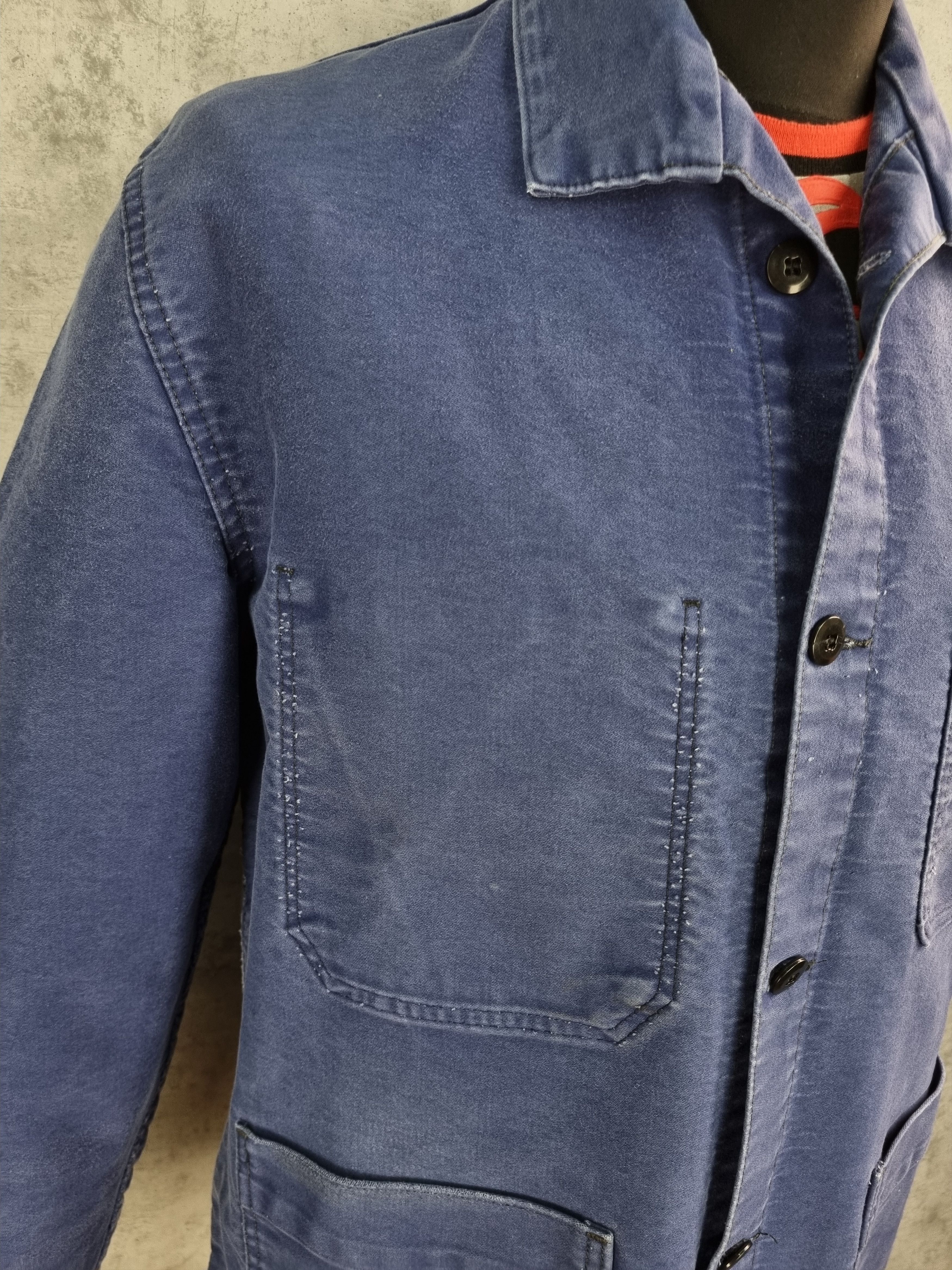 Le Laboureur Vintage French Chore Worker Relaxed Fit Faded Light Jacket Size US XL / EU 56 / 4 - 11 Thumbnail