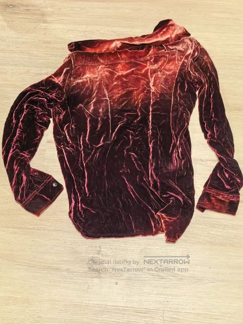 Saint Laurent Paris Saint Laurent Paris Deep Red Burgundy Velvet Shirt Size US S / EU 44-46 / 1 - 8 Thumbnail