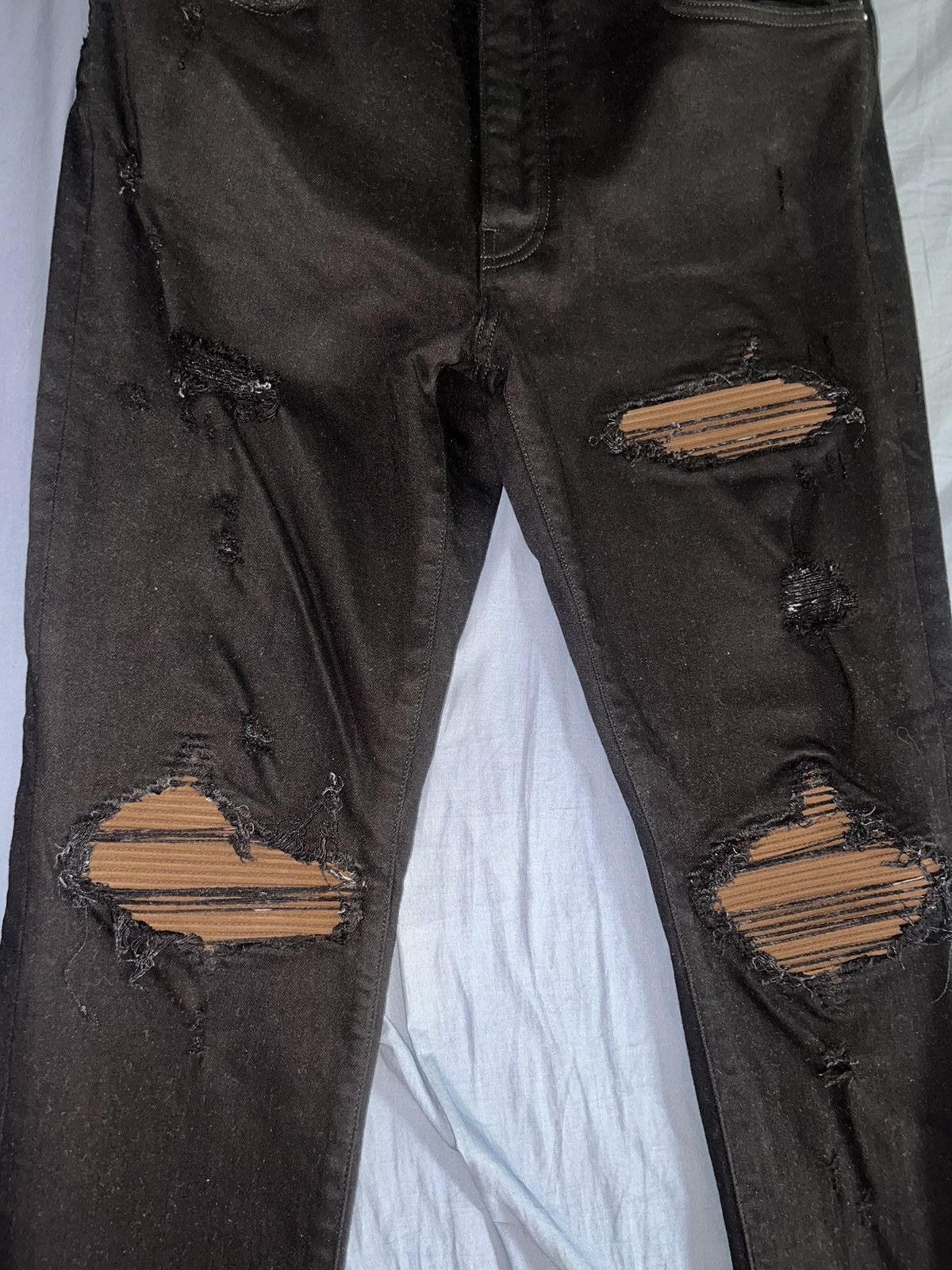 image of Black Amiri Jeans W Brown Patch, Men's (Size 36)