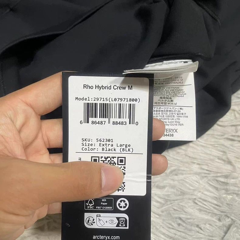Arc'teryx Arcteryx Rho Hybrid Crew Fleece Sweatshirt XL Size US XL / EU 56 / 4 - 5 Thumbnail