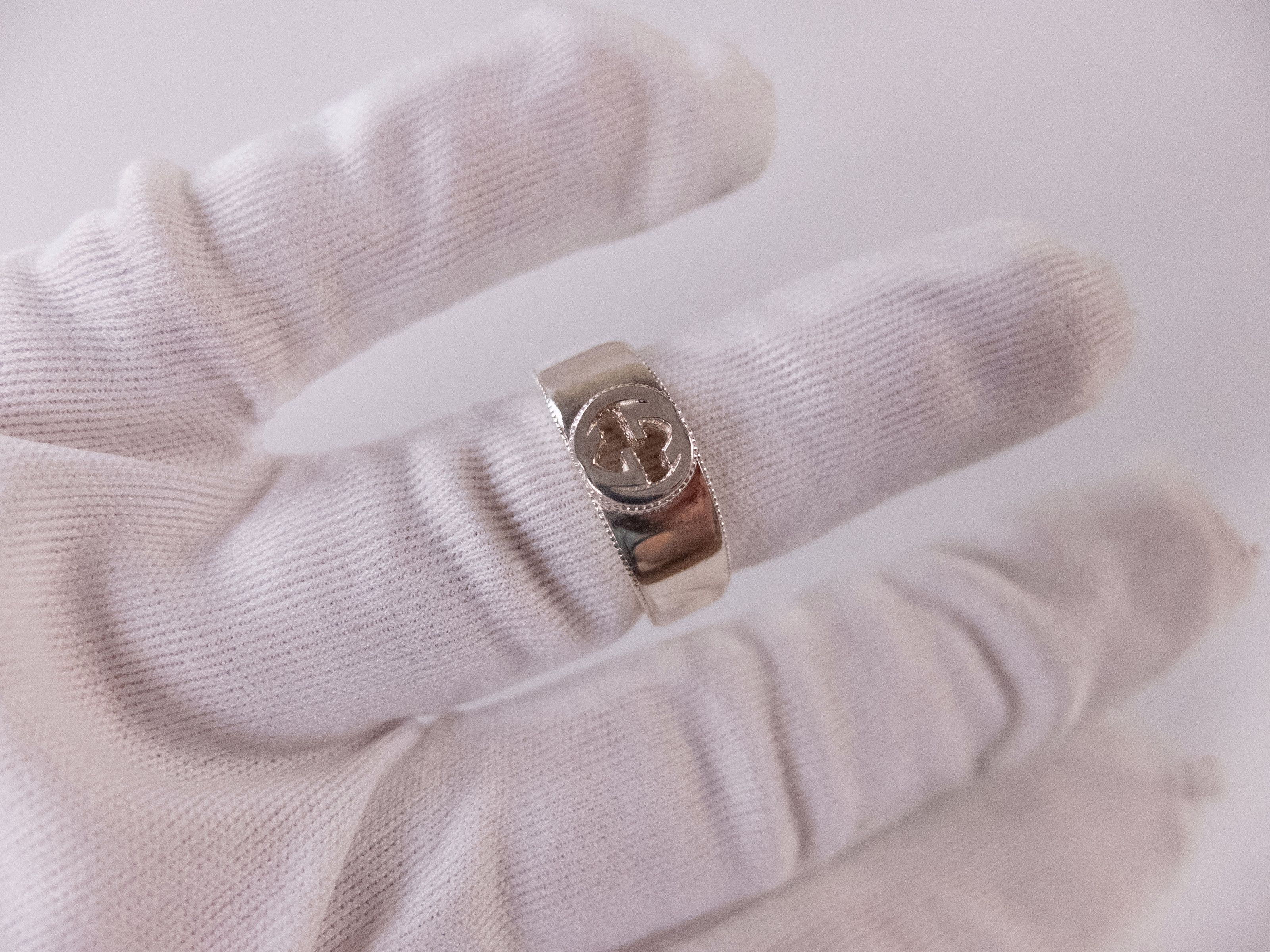 Gucci GUCCI Sterling silver interlocking G logo ring Size 20 / 9 Size ONE SIZE - 4 Thumbnail