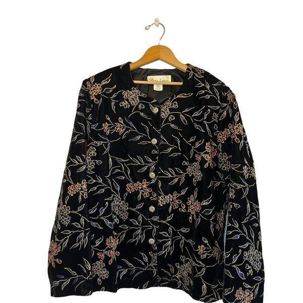 Vintage Vintage Gloria Lance black velvet embossed floral vintage ja Size M / US 6-8 / IT 42-44 - 3 Thumbnail