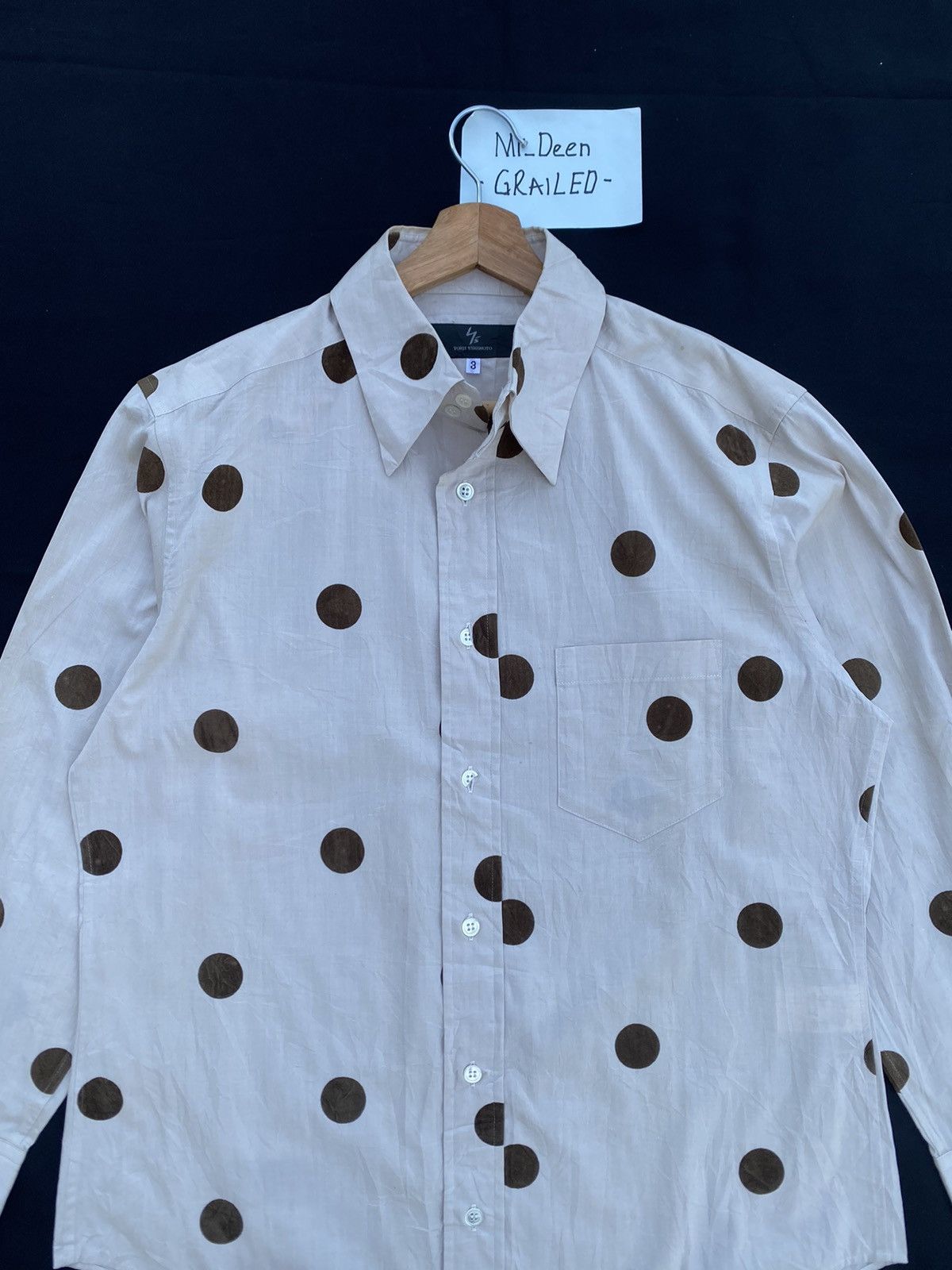 Yohji Yamamoto ARCHIVE 90’S YOHJI YAMAMOTO Y’S POLKA DOT BUTTON SHIRT Size US L / EU 52-54 / 3 - 5 Thumbnail