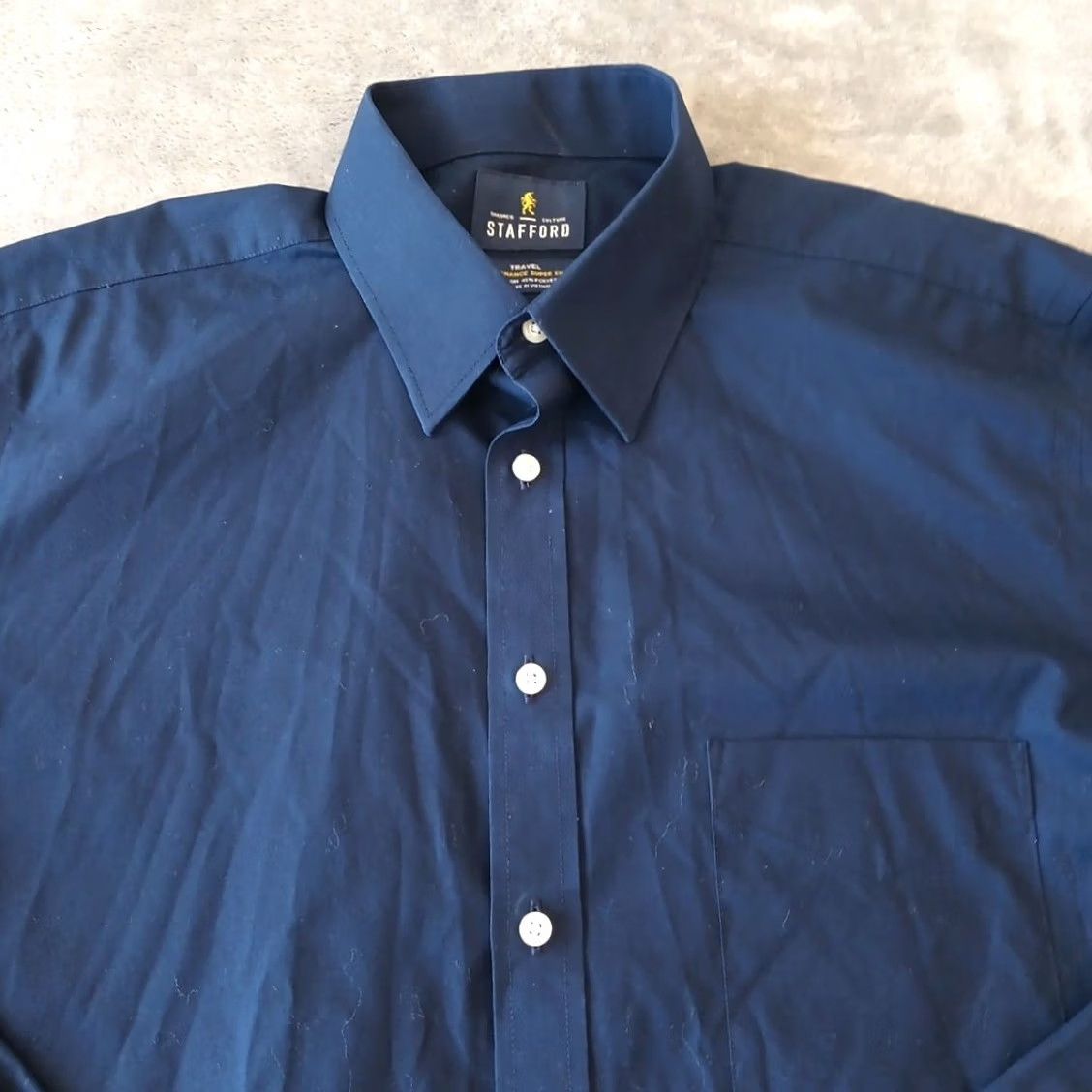 Stafford Stafford Shirt Mens 16.5 Blue Long Sleeve Button-Up Cotton Blend Shirts Mens Blue 16.5 Button-Up Shirt Men Size US XL / EU 56 / 4 - 2 Thumbnail