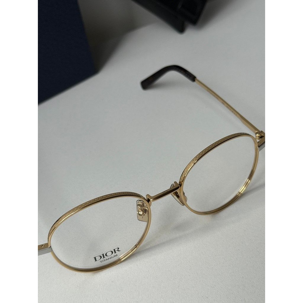 Dior NEW Dior CDDiamondOR3U Round Gold Titanium Eyeglasses Frames Size ONE SIZE - 4 Thumbnail
