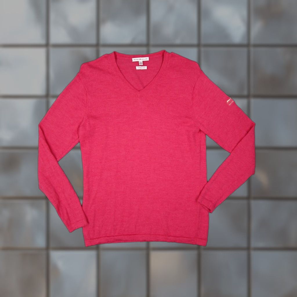 Peter Millar PETER MILLAR Women's Sweater Medium Pink Merino Wool V-Neck Pullover Kauri Cliffs Casual Classic Size M / US 6-8 / IT 42-44 - 1 Thumbnail