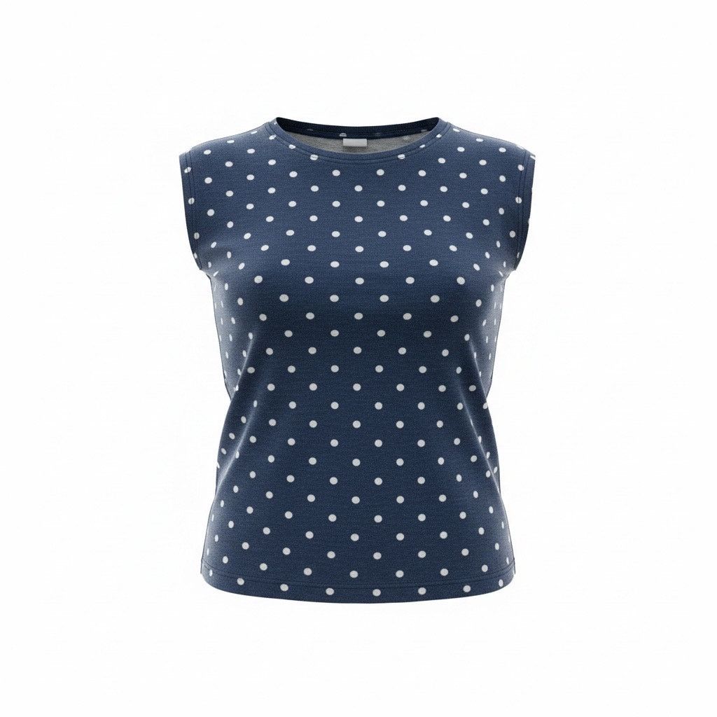 Loft LOFT Women’s Small Navy Blue White Polka Dot Short Sleeve Size S / US 4 / IT 40 - 1 Thumbnail