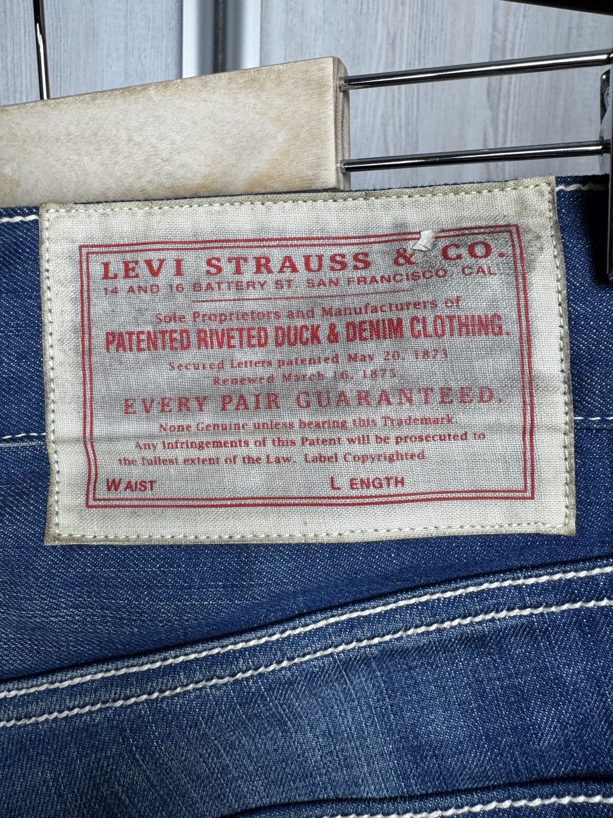 Levi's Vintage Clothing LEVI'S Patented Riveted Duck May 1873 Distressed Denim Jeans Size US 36 / EU 52 - 10 Thumbnail