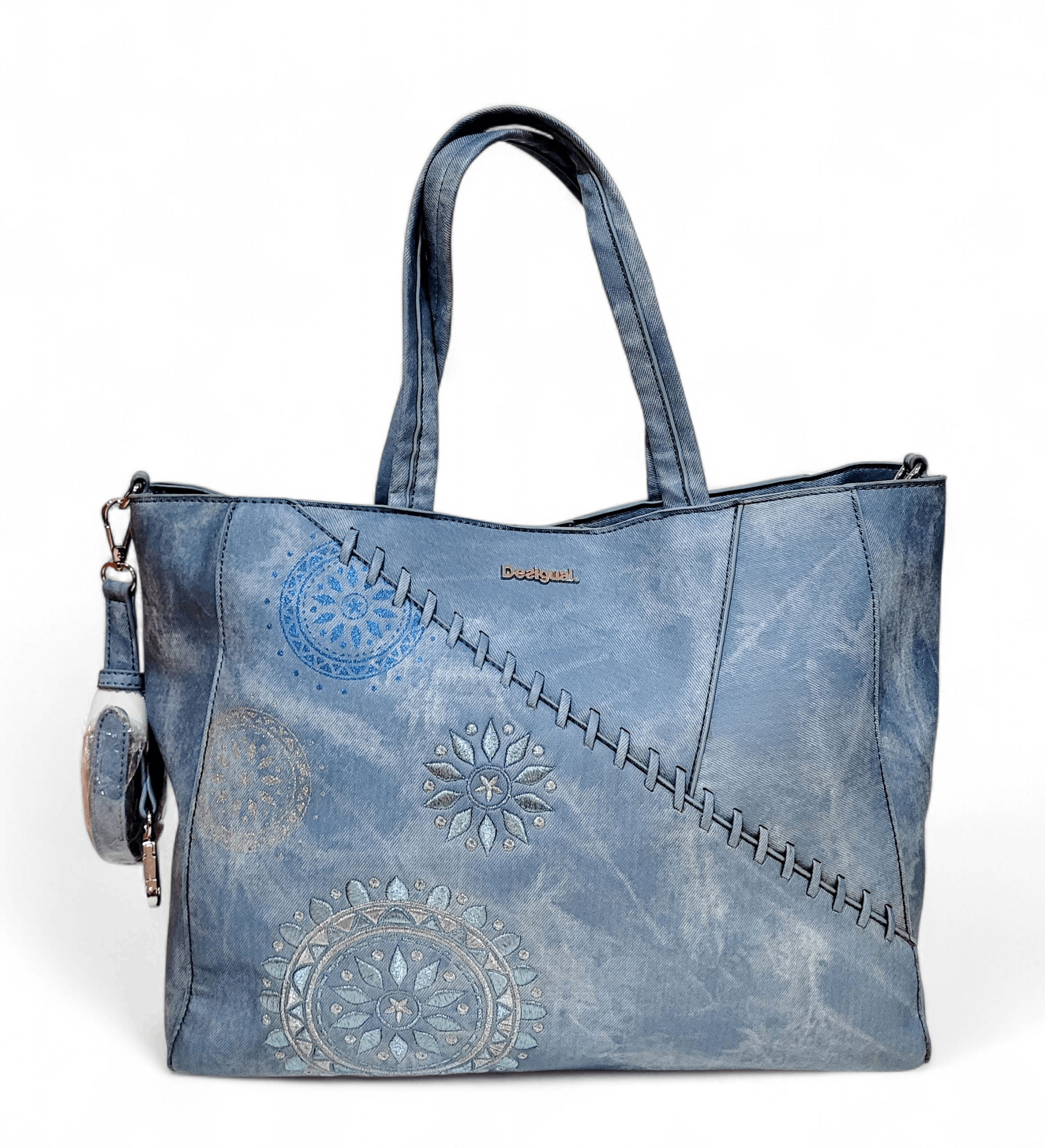 Desigual Desigual Mandala Denim Patch PVC Sling Crossbody Tote Size ONE SIZE - 1 Thumbnail