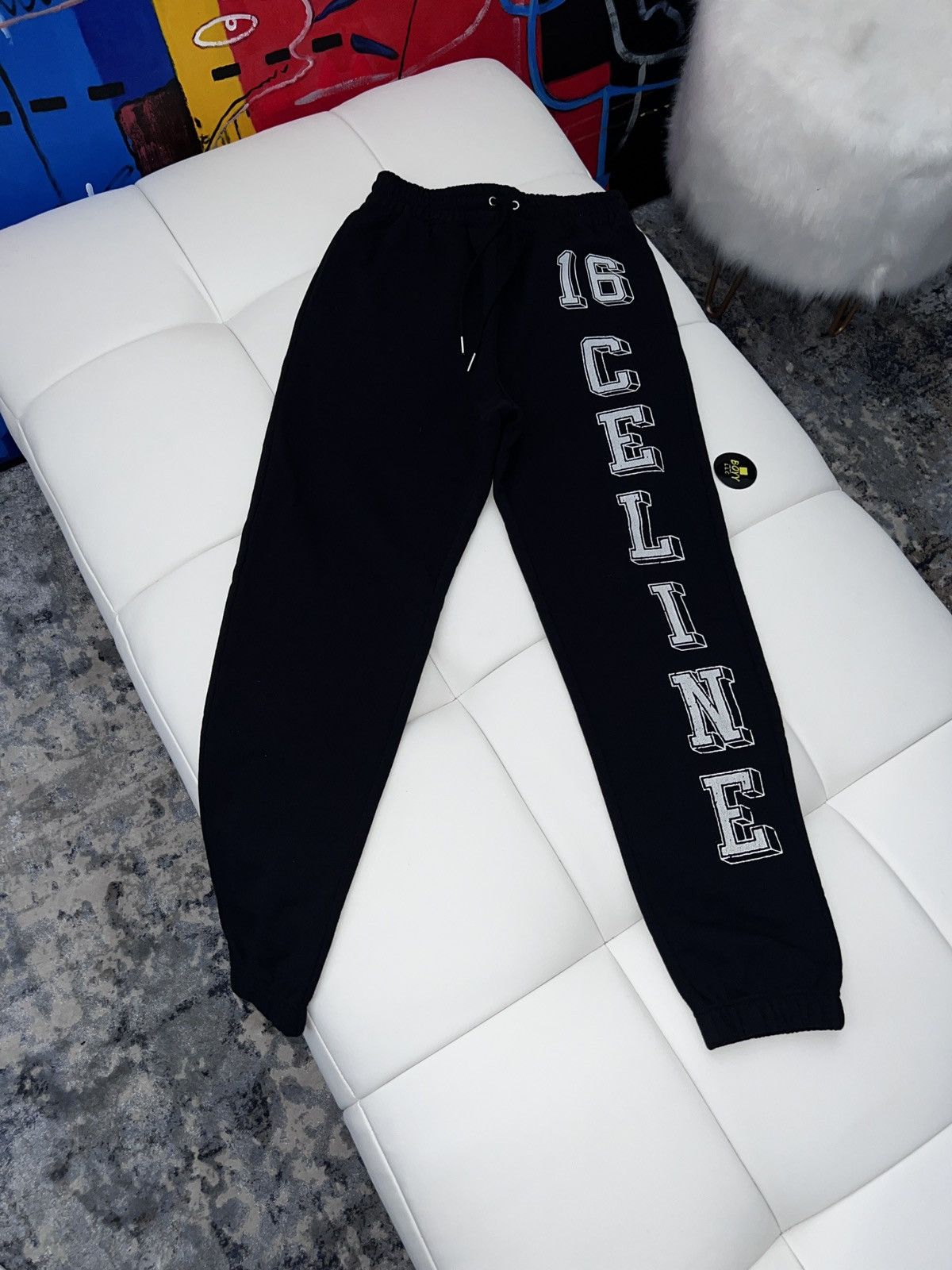 image of Celine Logo Jogger Sweatpants in Black, Men's (Size 31)