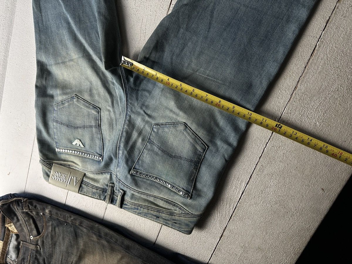 Armani 🚨 ARMANI JEANS WOMEN BLUE DENIM PANTS RINGSTONES Y2K Size 27" / US 4 / IT 40 - 18 Thumbnail