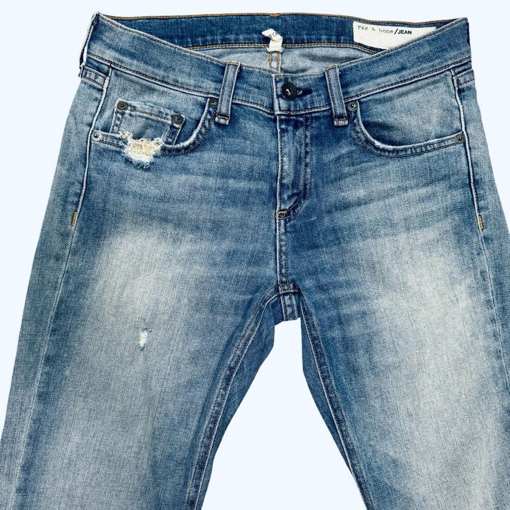 Rag & Bone Rag & Bone Dre Capri Skinny Cropped Raw Hem Distressed Jean Size 25" / US 0 / IT 36 - 3 Thumbnail