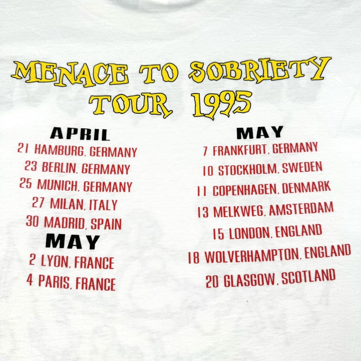 Band Tees Vintage 1995 Ugly Kid Joe ‘Menace to Sobriety’ Tour T Shirt Size US XL / EU 56 / 4 - 6 Thumbnail