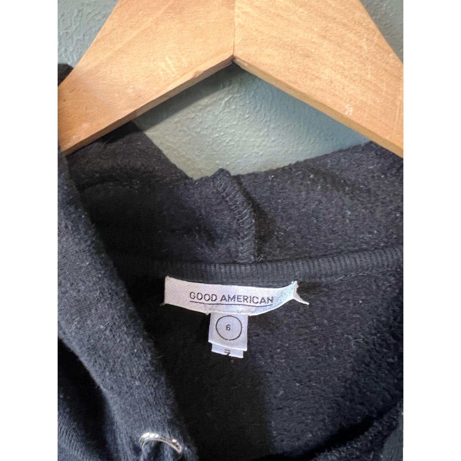 Good American Good American Womens Hooded Pullover Sweatshirt Black Size 6 Sweatshirt Pullover Hooded Womens Activewear 90s Size M / US 6-8 / IT 42-44 - 3 Thumbnail