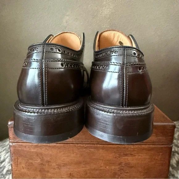 Church's Church's BROOKLAND Dark Brown Leather Wingtip Derby Shoes Size US 7 / EU 40 - 5 Thumbnail