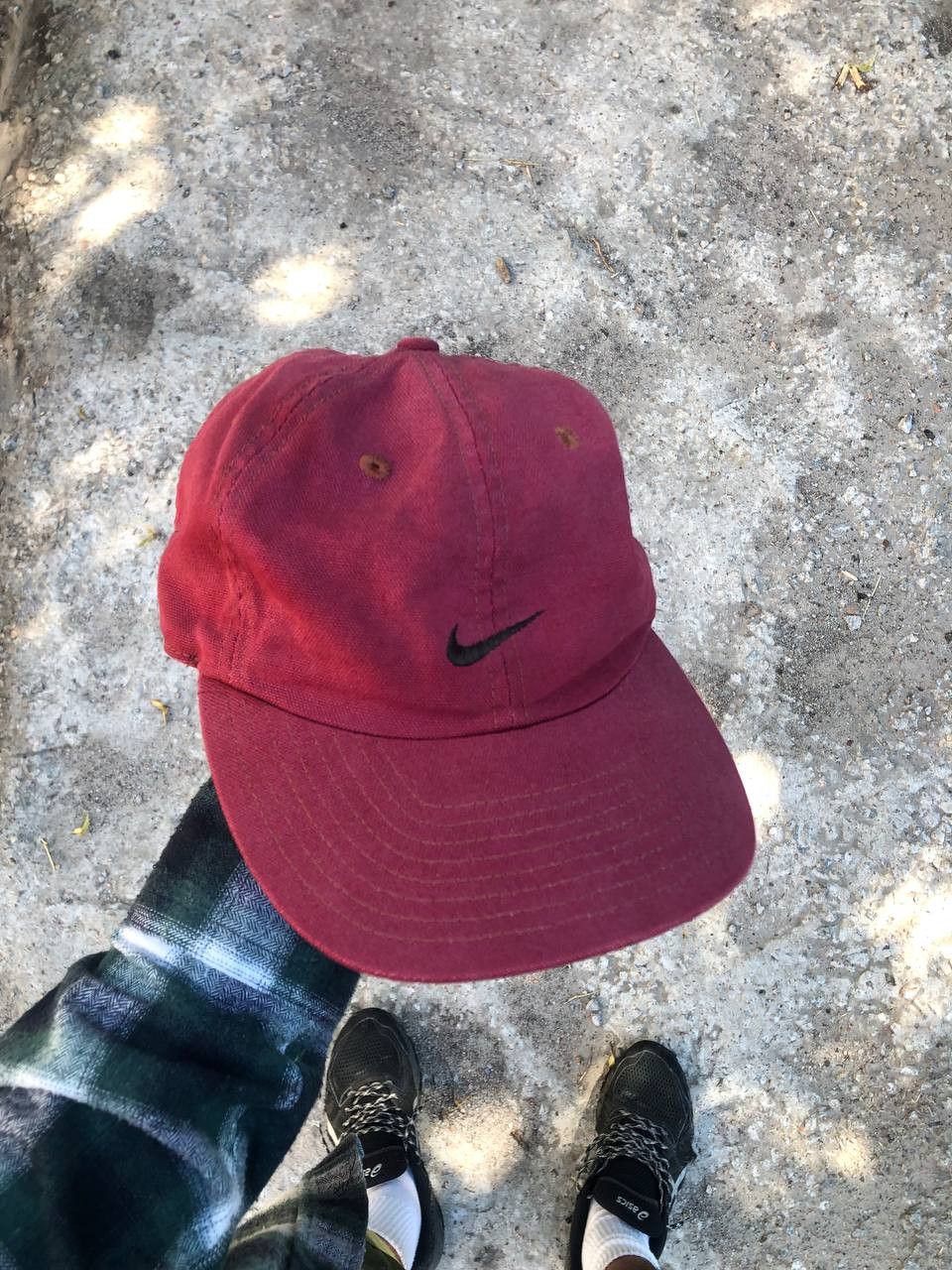 Nike Vintage Nike Retro Big Logo Swoosh Cap Drill Y2K 90s SK8 Size ONE SIZE - 2 Thumbnail