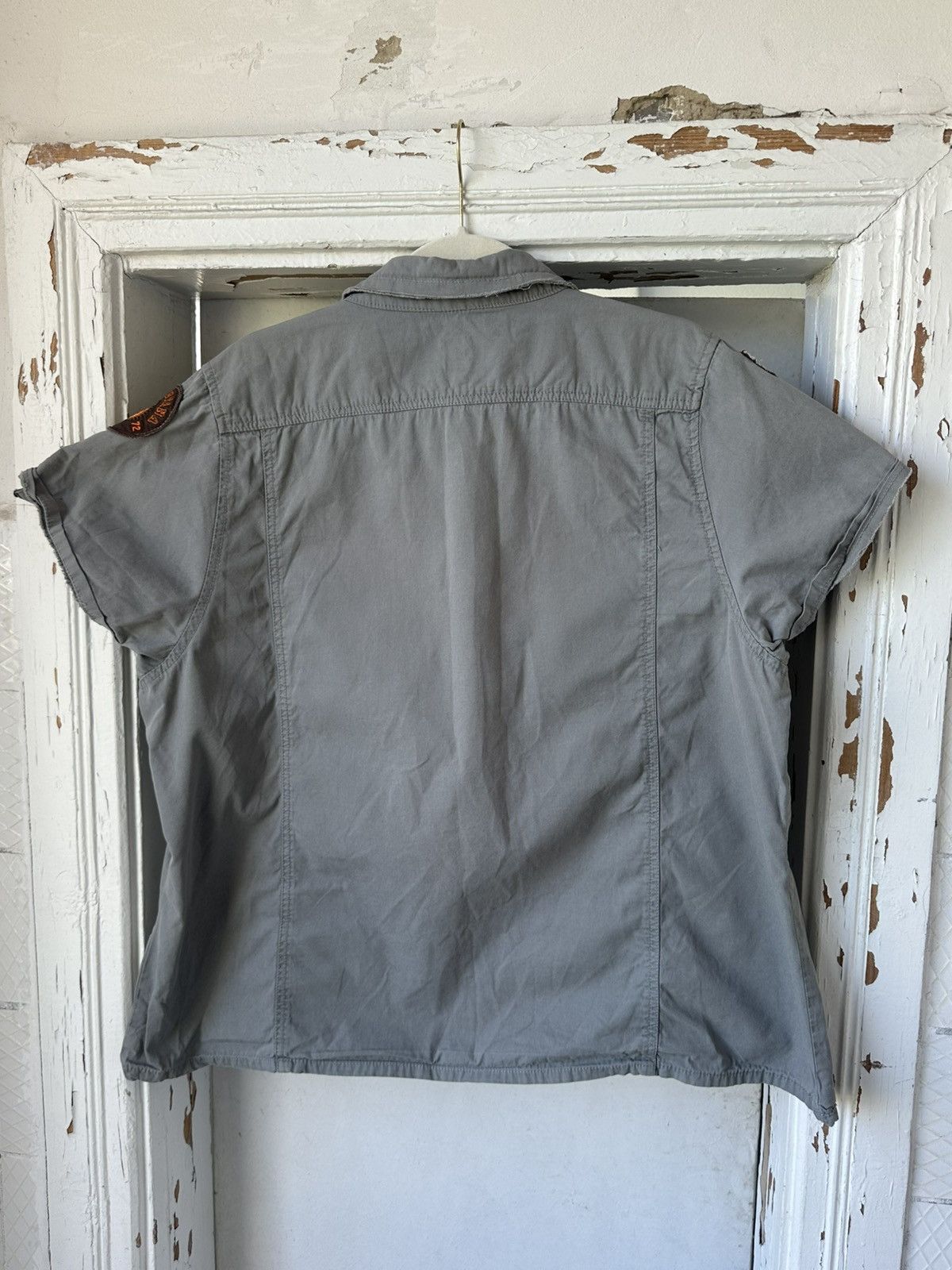 If Six Was Nine Vintage Distressed Oversized Khaki Shirt Size L / US 10 / IT 46 - 8 Thumbnail