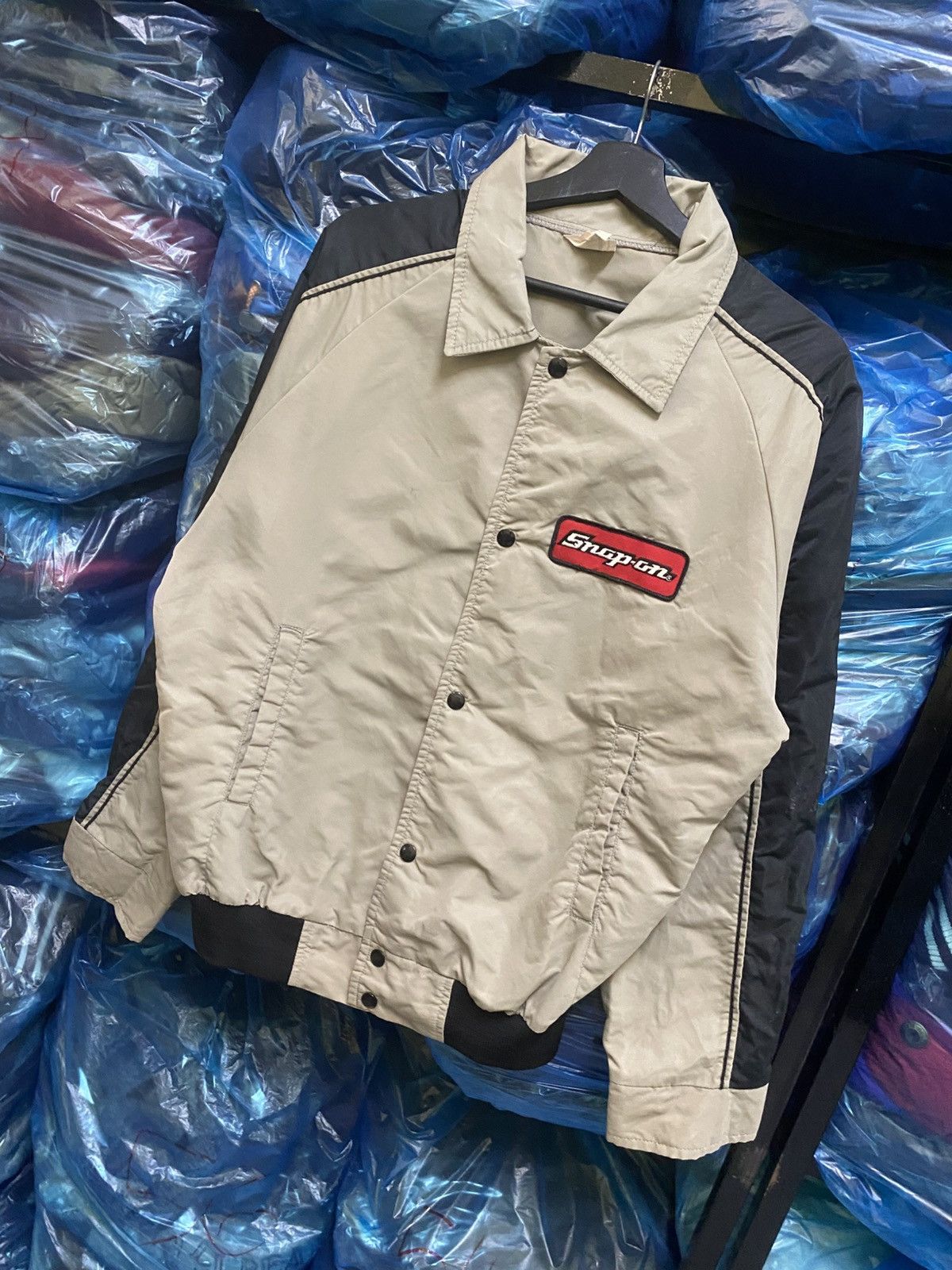 Vintage Vintage Snap-on Racing Style Beige and Black Nylon Jacket Size US L / EU 52-54 / 3 - 2 Thumbnail