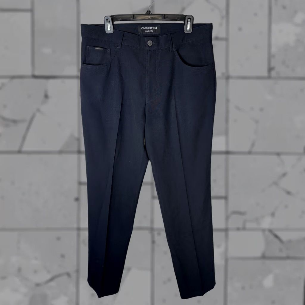 Vintage VINTAGE Alberto Comfort Fit Ceramica Polyester Blend Black Pants 34x33 Size US 34 / EU 50 - 1 Thumbnail