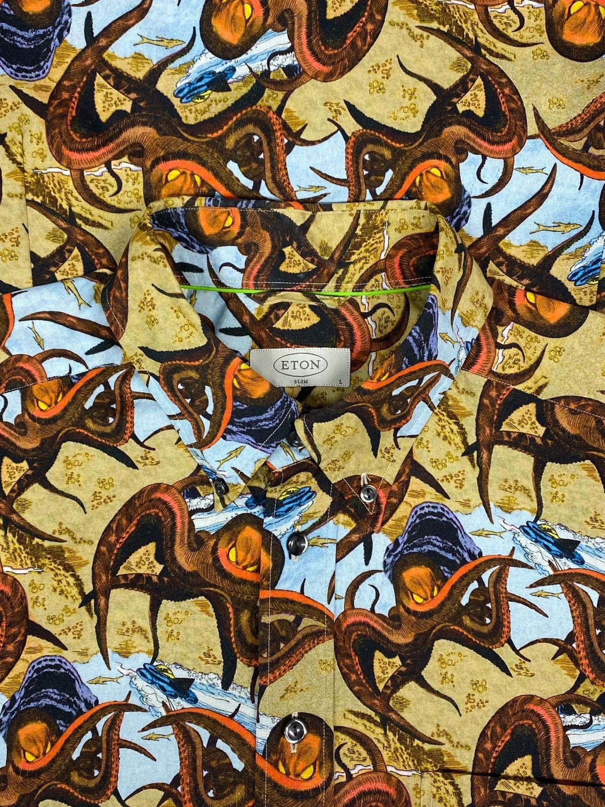 Eton Eton All Over Print Luxury Shirt Octopus Animal Museum Vibes Size US L / EU 52-54 / 3 - 15 Thumbnail