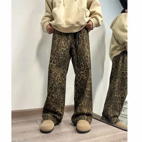 VIBE leopard print wide leg jeans Size US 32 / EU 48 - 4 Thumbnail