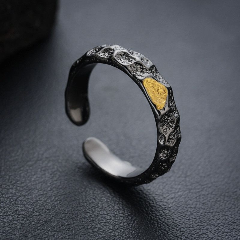 Jewelry Retro-Style Men's Trendy Open-Band Stone Ring Size ONE SIZE - 1 Thumbnail