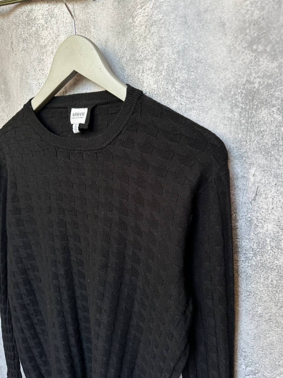 Armani Collezioni Armani Collezioni Black Textured Knit Sweater Pullover Size S / US 4 / IT 40 - 6 Thumbnail