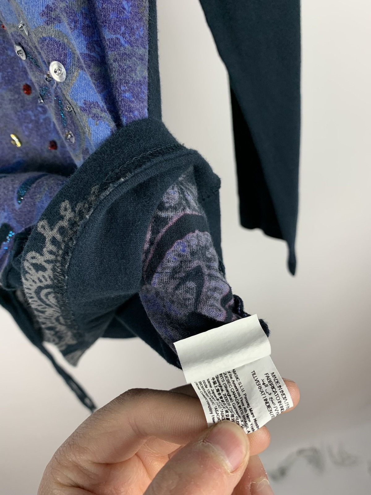 Desigual Vintage Y2K Desigual Avant Garde Long Sleeve Tee Rhinestone Size L / US 10 / IT 46 - 14 Thumbnail