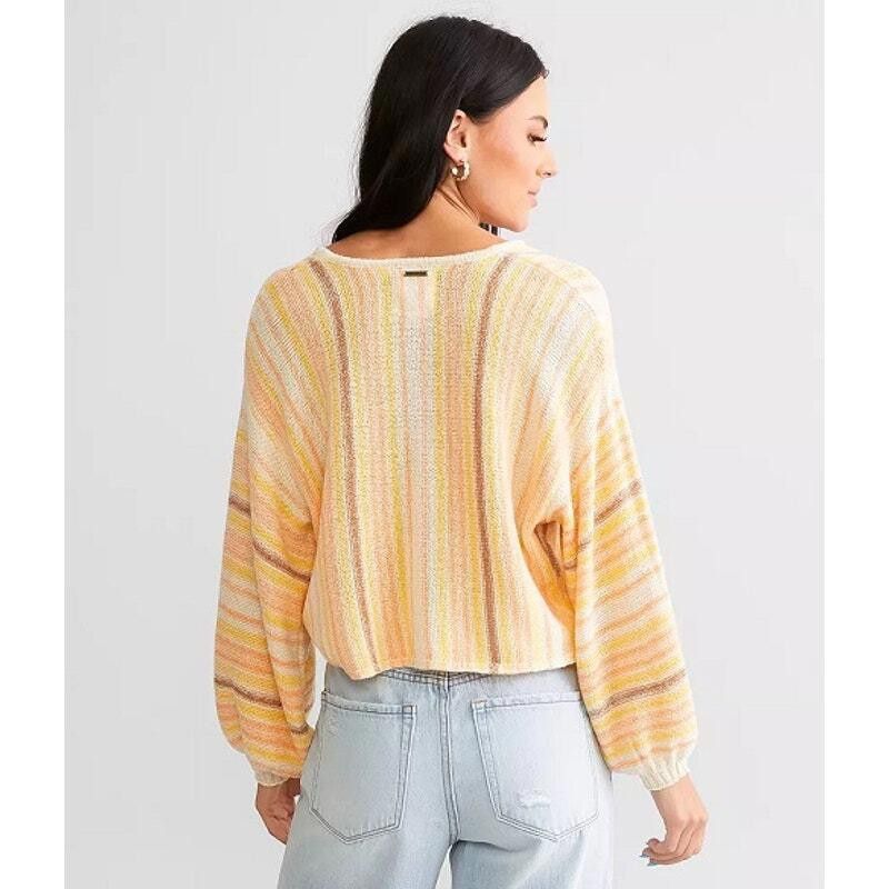Designer Billa Bong Cropped Knit Sweater - Striped Yellow SZ M Size M / US 6-8 / IT 42-44 - 2 Thumbnail