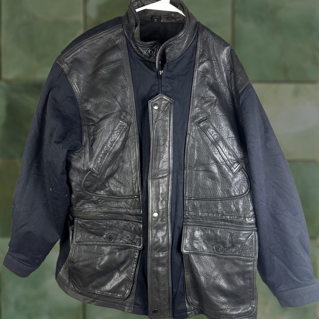 Vintage VINTAGE Lakeland Coat Men 42 Black Leather Canvas Insulated Outdoor Pockets Full Zip 2-Fabric Field-Style Coat Mens Size US XS / EU 42 / 0 - 1 Thumbnail