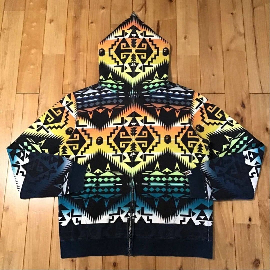 Bape BAPE Native Pattern Full Zip Hoodie a bathing ape NIGO Size US L / EU 52-54 / 3 - 1 Thumbnail