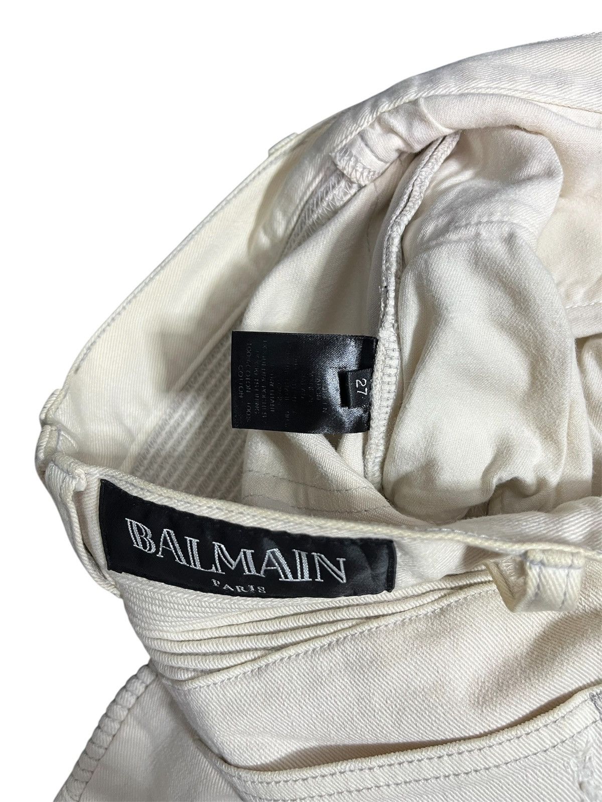 Balmain SS15 Balmain distressed biker jeans Size US 27 - 9 Thumbnail