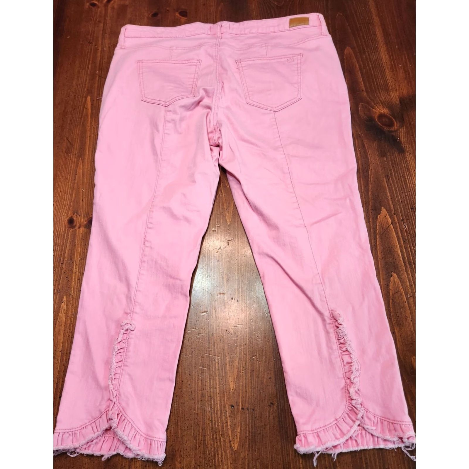 Vintage Crown & Ivy Jeans Women’s 16W Pink High Rise Skinny Crop Slim 24in Inseam Denim Crop Women Size 38" / US 16 / IT 52 - 2 Thumbnail