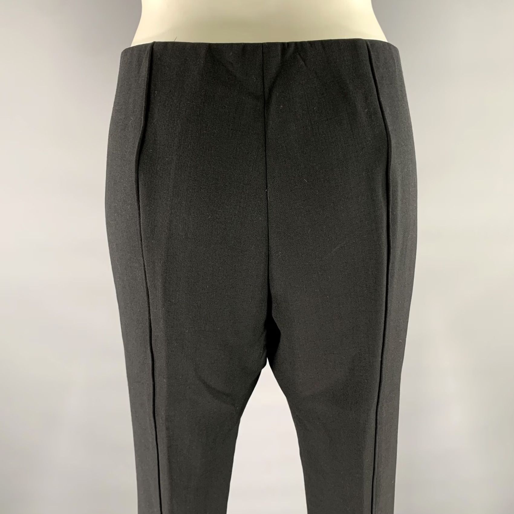 The Row THE ROW Black Wool Elastane Side Zipper Casual Pants 12 Womens Adults Regular In-Store ID 147217 Size 34" / US 12 / IT 48 - 4 Thumbnail