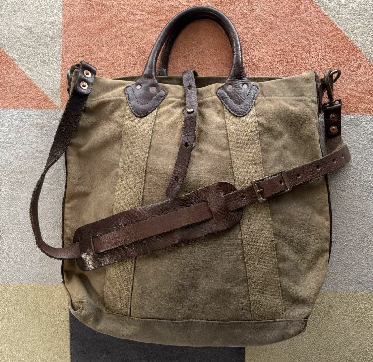 Polo Ralph Lauren RRL Waxed Canvas Tote Bag Ralph Lauren K22 Size ONE SIZE - 4 Thumbnail