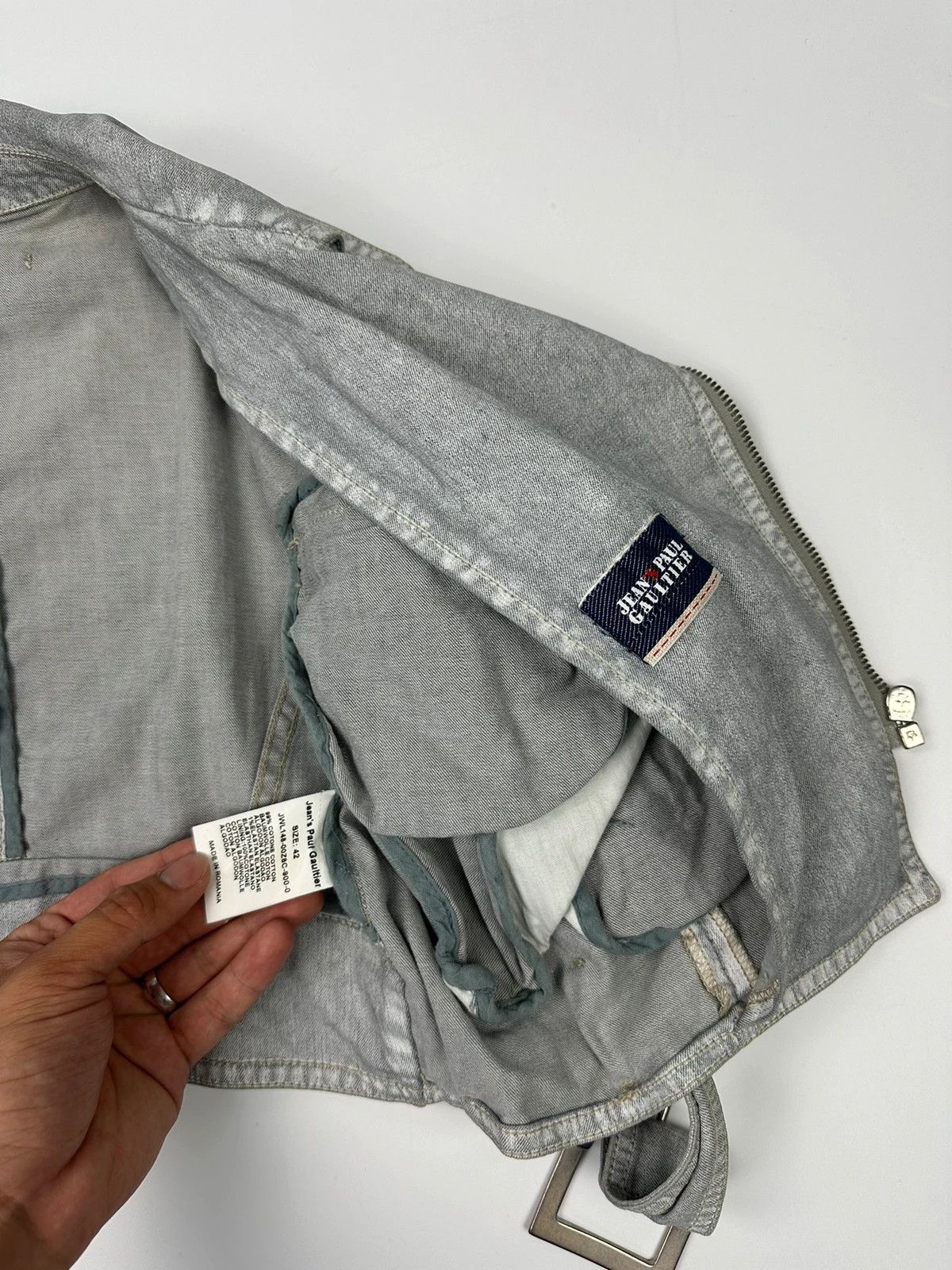 Jean Paul Gaultier Jean Paul Gautier 00’s Silver Short Crop Trench Coat Jacket Size M / US 6-8 / IT 42-44 - 9 Thumbnail
