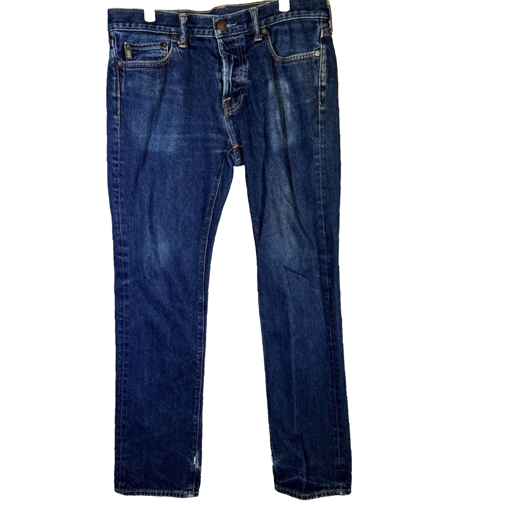 Abercrombie & Fitch Abercrombie & Fitch Jeans Men 33x32 Blue Denim Mid-Rise Straight Leg Casual Modern 5-Pocket Mens Size US 33 - 2 Thumbnail