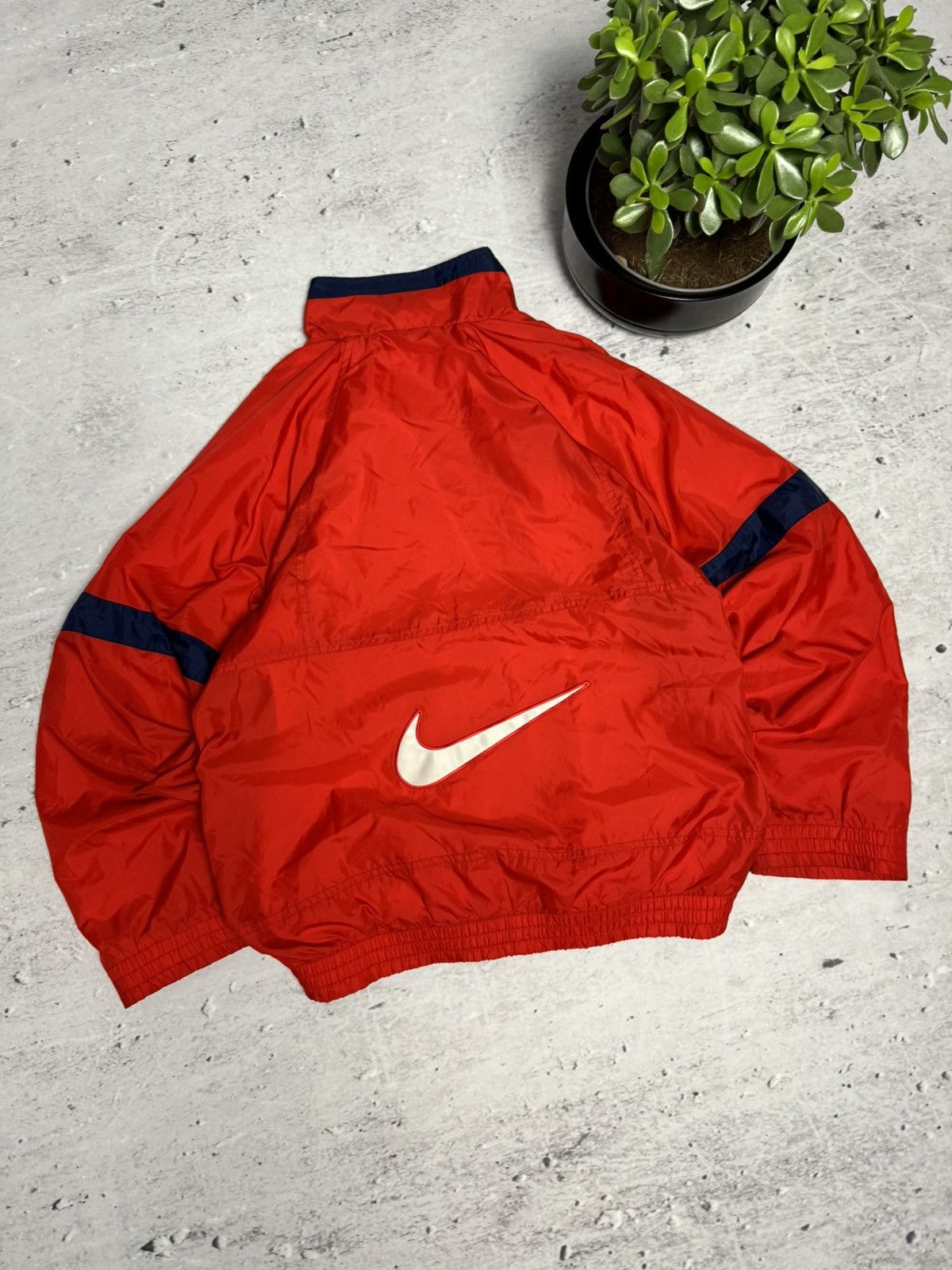 90s Nike Vintage Big Swoosh Nylon Bomber Jacket Oversize Y2K