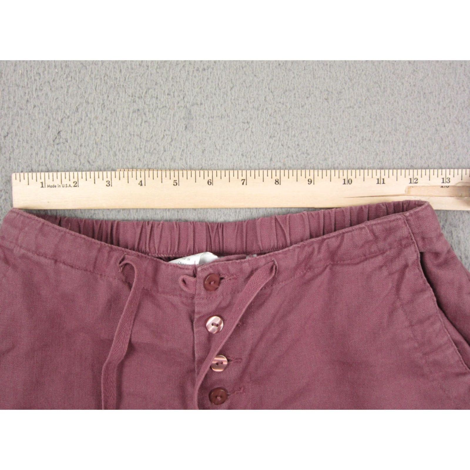 Pinko Vintage Cladwick's Pants Womens 4P Pink Linen Wide-Leg Cropped Modern 90s Style Mens? Girls? Size 27" / US 4 / IT 40 - 6 Thumbnail