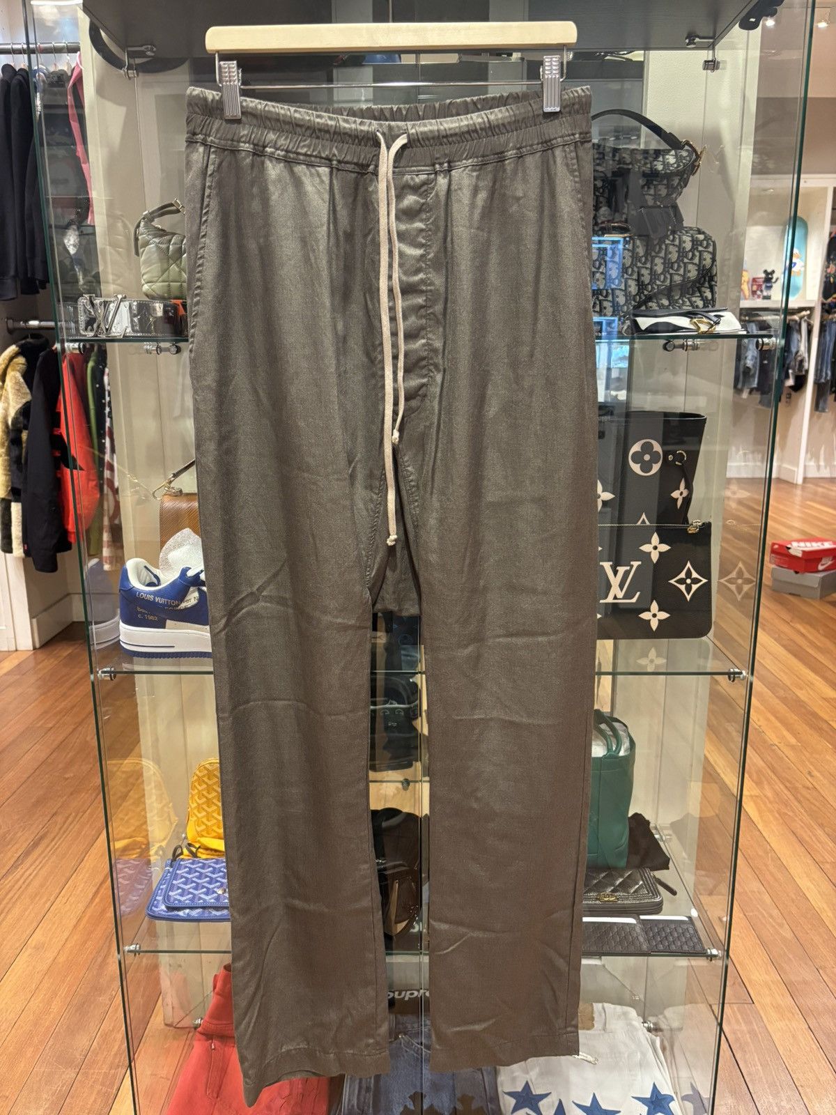 Rick Owens Rick Owen’s Grey Linen Pants Size US 32 / EU 48 - 2 Thumbnail
