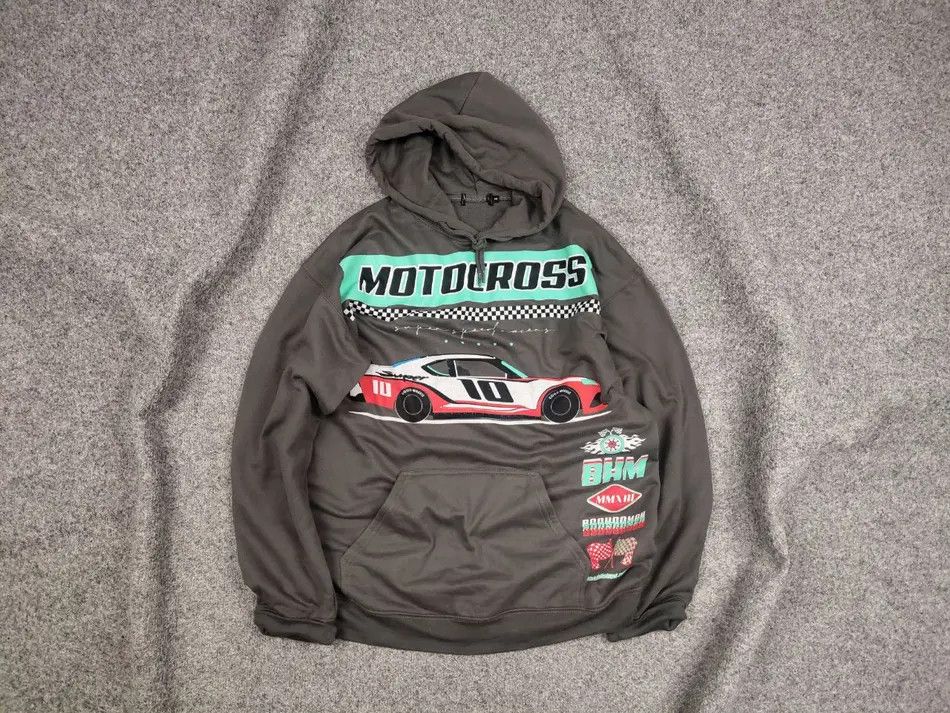 NASCAR Vintage Motocross Car Racing Nascar Logo Gray Hoodie Size US M / EU 48-50 / 2 - 2 Thumbnail