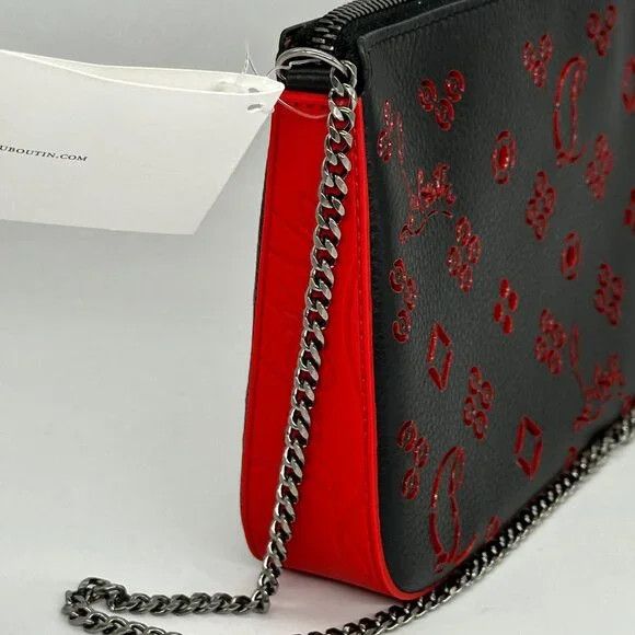 Christian Louboutin o1bcso1str0825 Size:OS/ Chain Clutch Shoulder Bag in Black Size ONE SIZE - 4 Thumbnail
