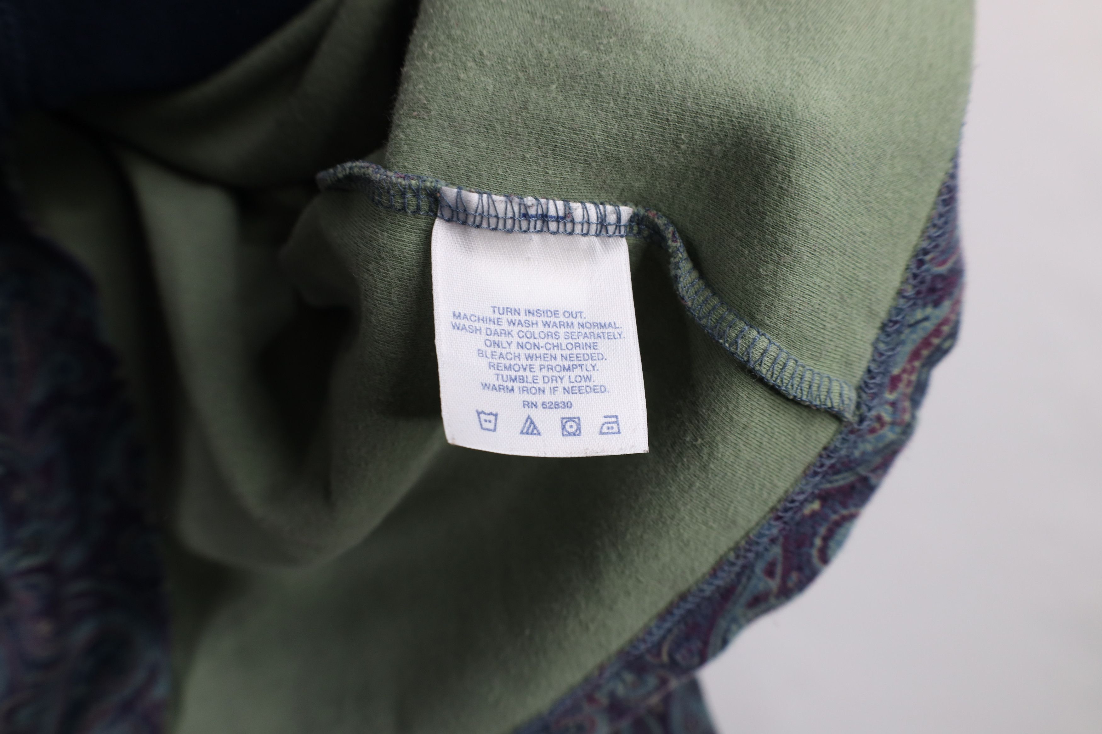 Lands' End × Vintage Vintage 90s Lands End Paisley Mock Neck Long Sleeve T-Shirt Size L / US 10 / IT 46 - 10 Thumbnail