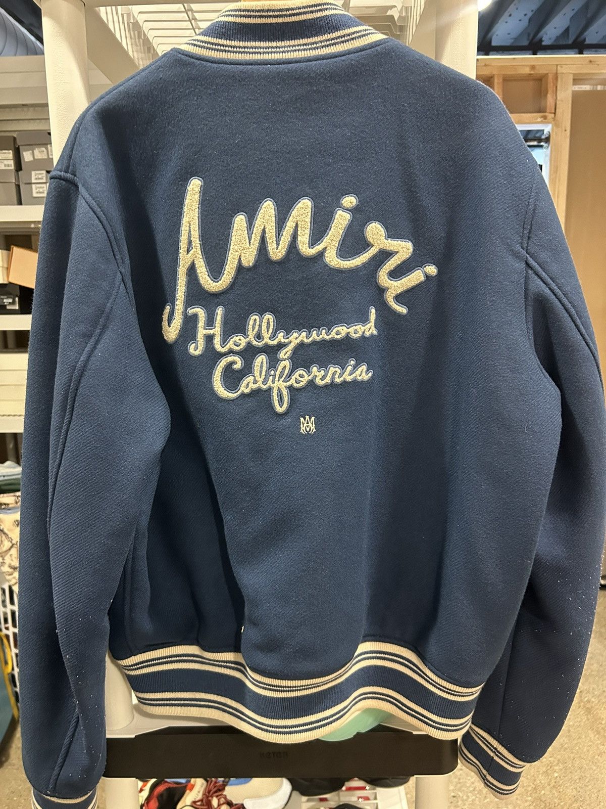 Amiri Navy blue hollywood exclusive amiri lettermen jacket Size US XL / EU 56 / 4 - 2 Thumbnail