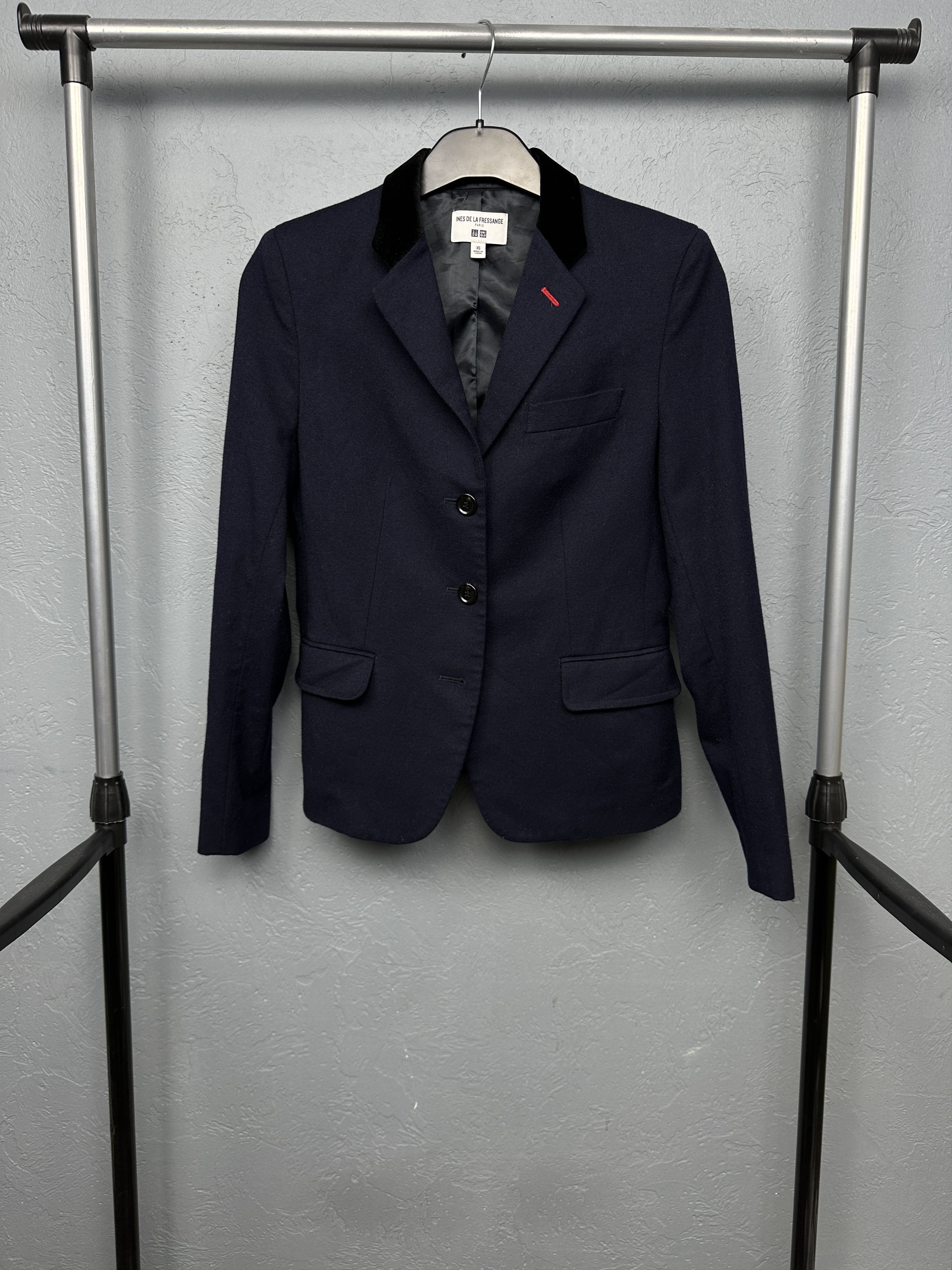 Uniqlo Ines de la Fressange x Uniqlo Womens Wool Blazer Jacket Size XS / US 0-2 / IT 36-38 - 1 Thumbnail