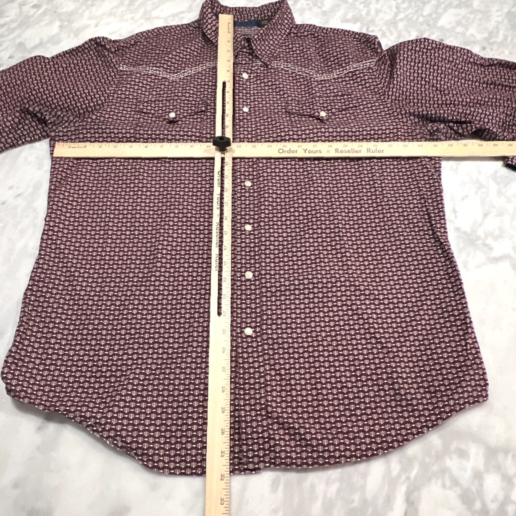 Roper Roper Western Geometric Pearl Snap Shirt Men’s XL Long Sleeve Red Casual Workwear Size US XL / EU 56 / 4 - 6 Thumbnail