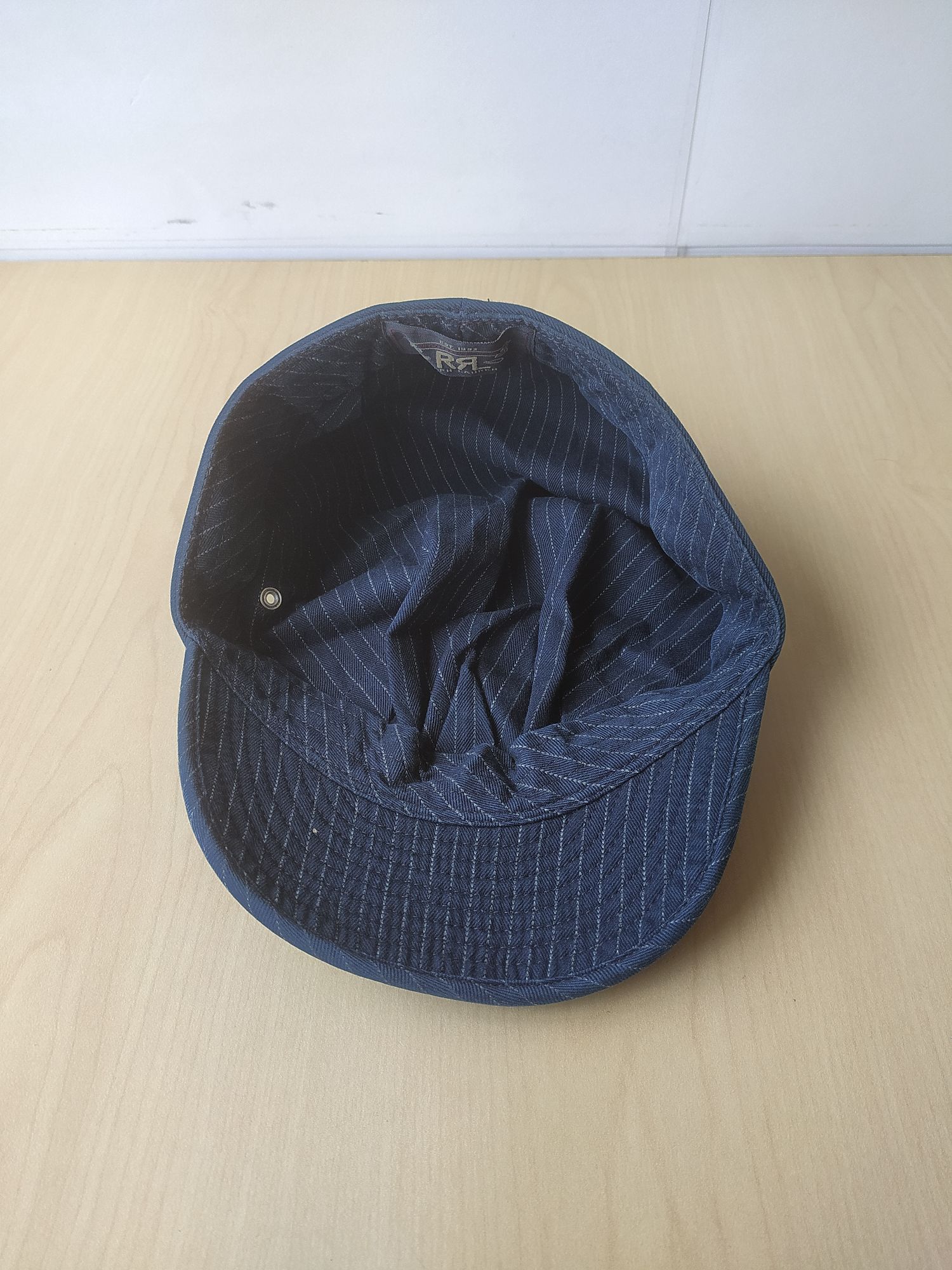 Double RL Striped Denim Newsboy Cap